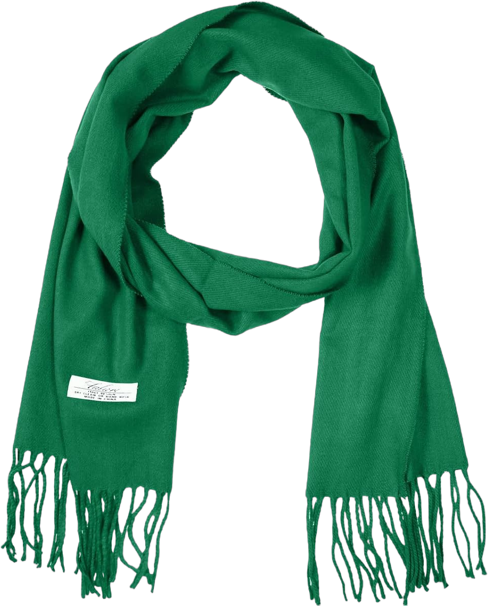 Falari Men Women Unisex Classic Soft Cashmere Feel Winter Scarf 78" x 12" Solid Kelly Green