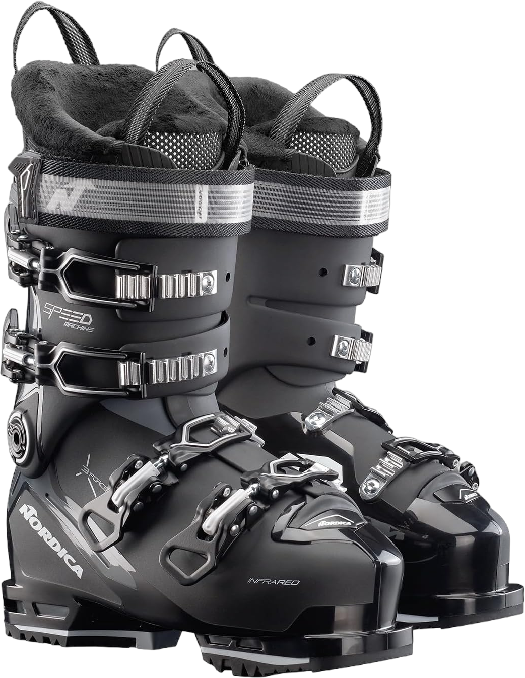 NORDICA Women's Speedmachine 3 85 W Durable Adjustable Warm Insulated Water-Resistant All-Mountain Touring Ski Boots with Grip Walk Soles 26 Black/Anthracite/White