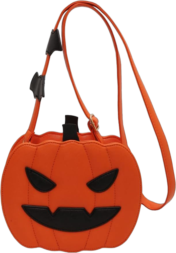 Small Spooky Pumpkin Purse - Halloween Crossbody Bag for Women, Stylish and Fun Halloween Accessories Orange Angry