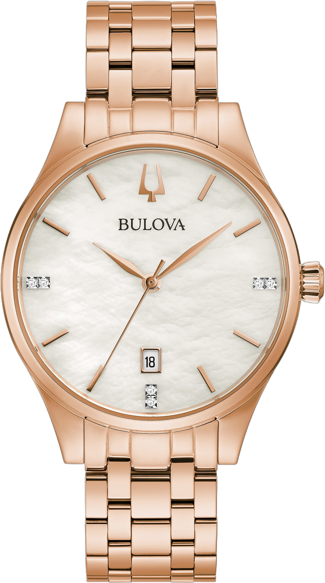 Bulova Women's Rose Gold-Tone Diamond Watch 97P152