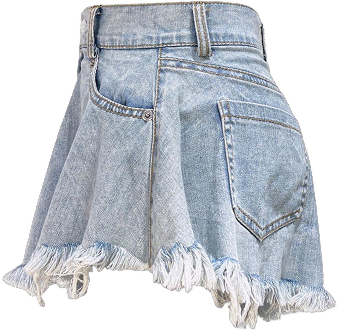 Women's Wide Leg Fringe Shorts Slim High Waisted Casual Stretchy Denim Shorts Frayed Raw Hem Jeans Summer Hot Pants XX-Large A01 Light Blue