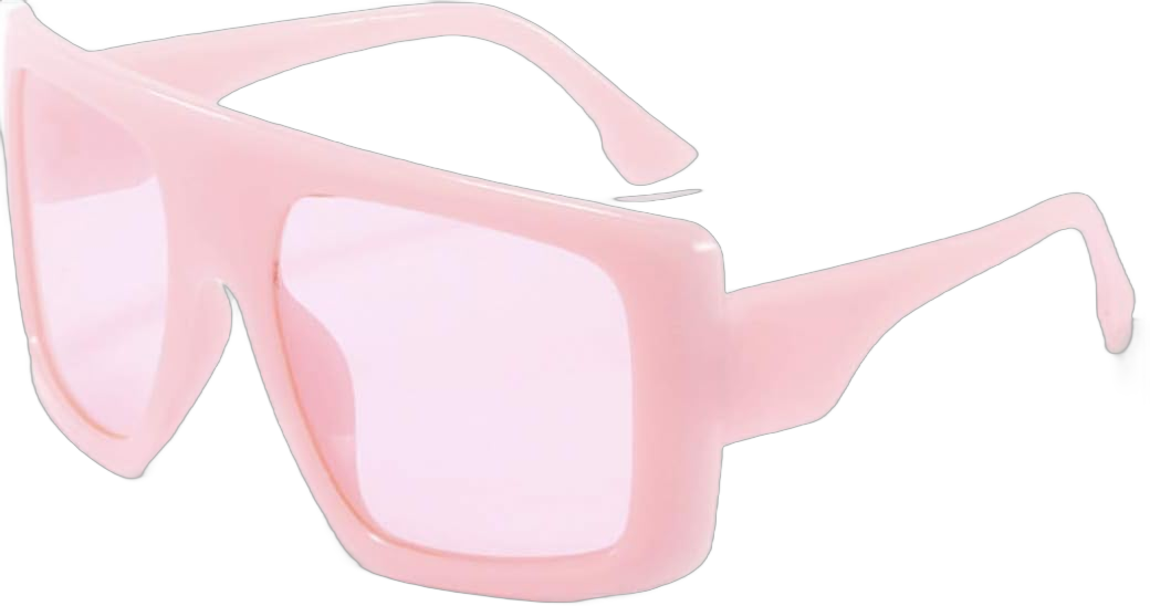 W&Y YING Oversized Square Baddie Large Womens Sunglasses for Men Fashion Flat Top Baddie Shades Pink