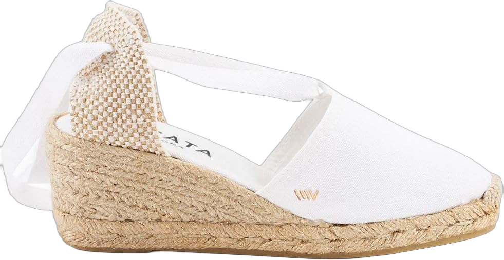 VISCATA Escala Espadrille Canvas Wedges with Sleek Ankle Laces Women's Lace Up shoes Handmade in Spain Organic Cotton Canvas and 100% Natural Jute Midsole for all Occasions 8 White