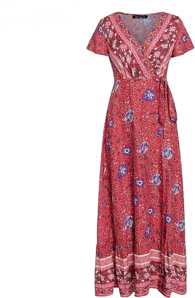 Simplee Vintage floral print summer dress Ruffle split sash sexy long dress Bohemian women dress holiday beach dress vestidos