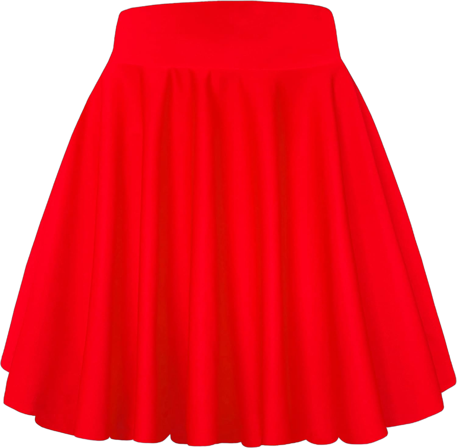 Afibi Women's Casual High Waisted Mini Flared Print Pleated Skater Skirt X-Small Pure Red