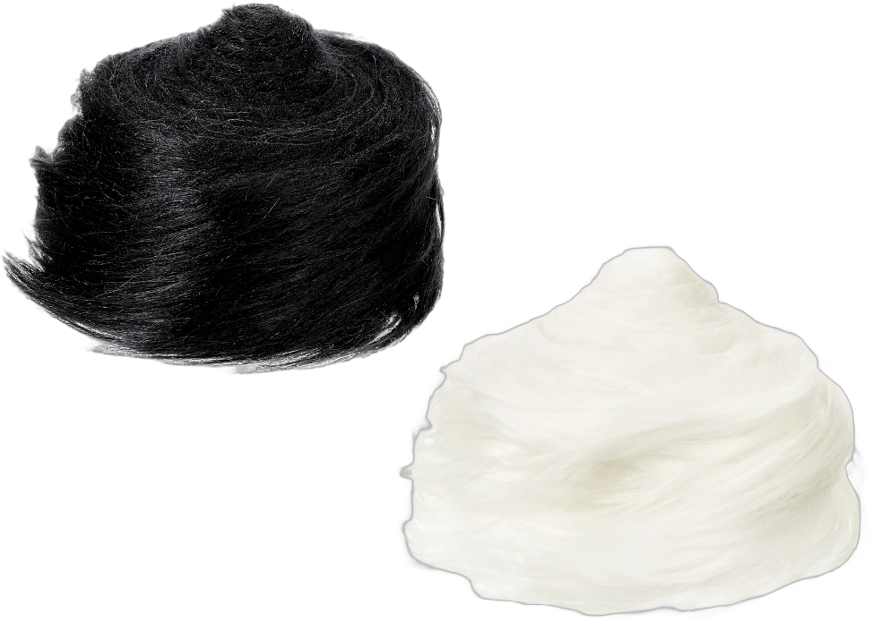 Unique Bargains DIY Christmas Halloween Gnome Beard Fluffy Plush Faux Fur Ribbon 2 Pcs Black, White