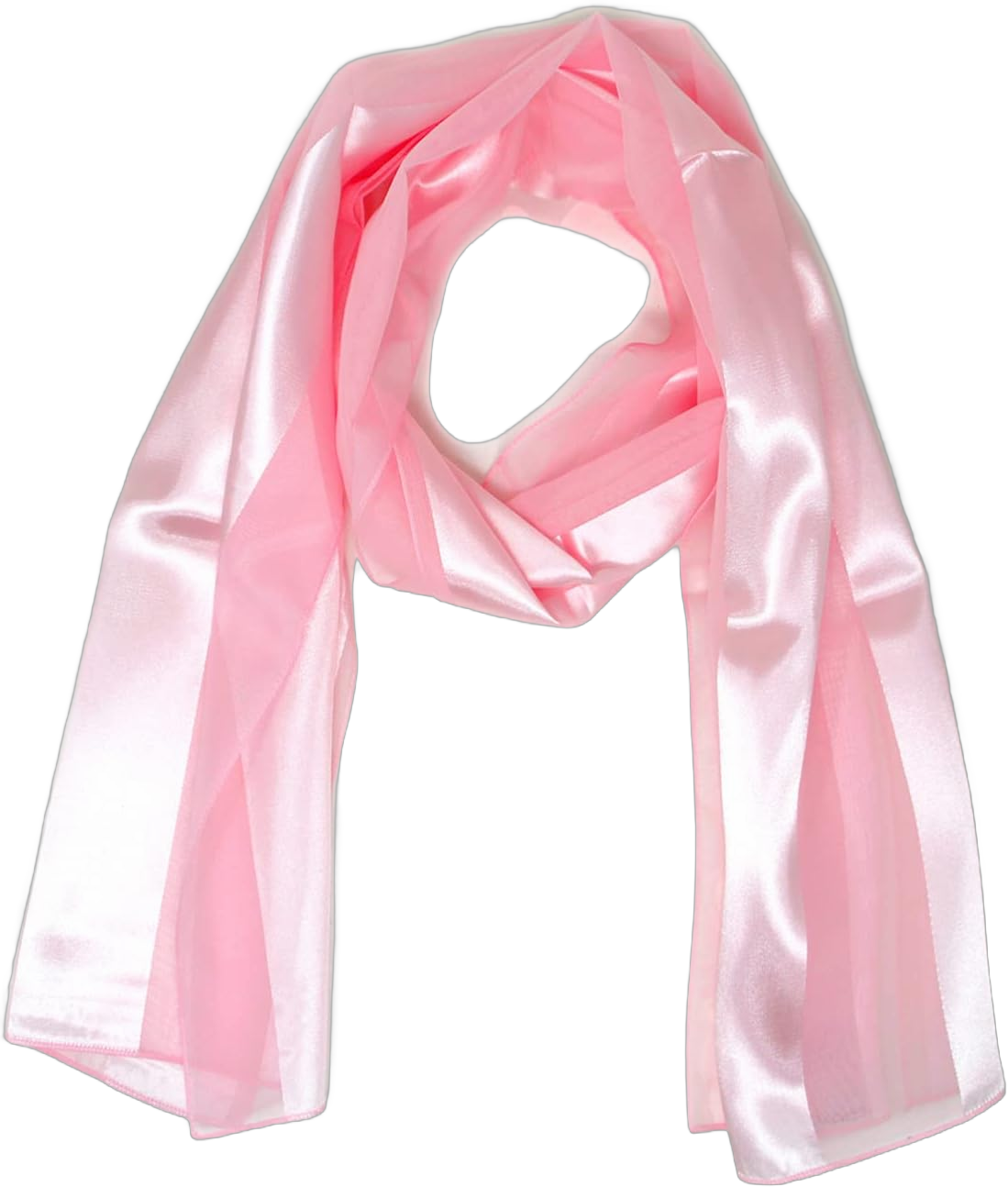 SERENITA Scarfs for women lightweight soft silky scarves 60" long satin chiffon stripe neckerchief Gold Red Pink Black More Light Pink