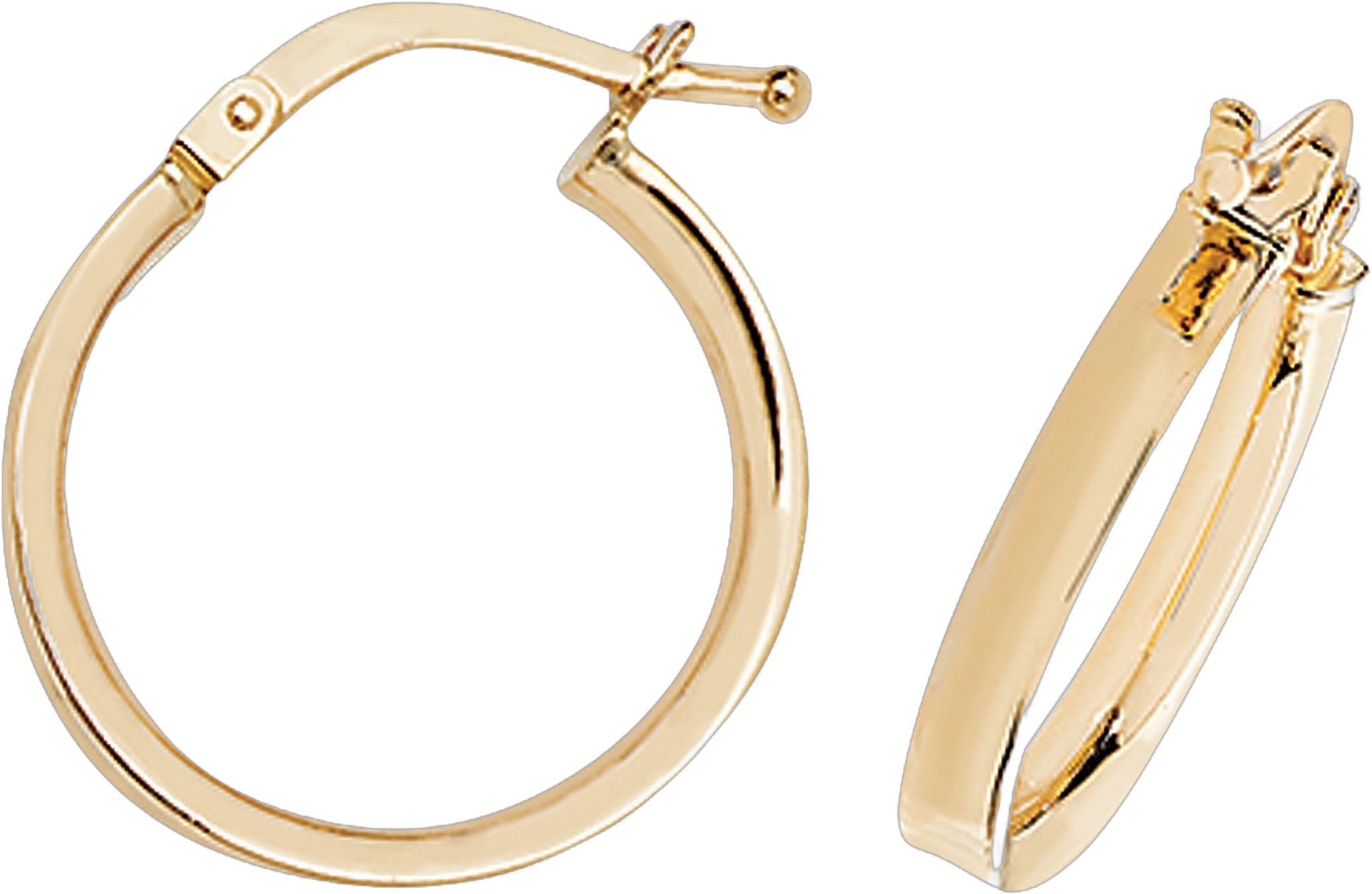 9ct Gold Hoop Earrings. 21mm*19mm. Hypoallergenic 9ct Gold Jewellery for women.