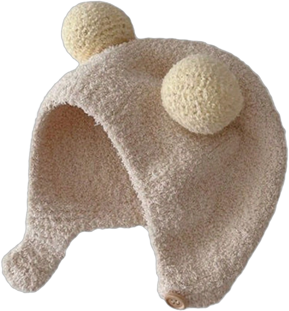 1pc Baby/Kids Coral Fleece Lined Knitted Ear Protection Cap, Unisex, Suitable For Autumn & Winter