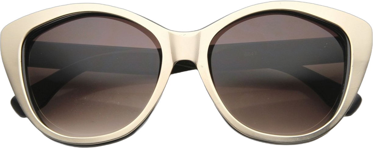 Womens High Fashion Two-Toned Tinted Lens Oversize Cat Eye Sunglasses 55mm