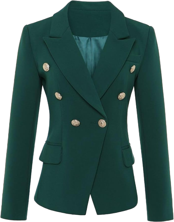 Hollow Back Rhinestone V Neck Blazer Jackets Coat for Women Work Casual Office Fashion Dressy Business Outfits XX-Large Green