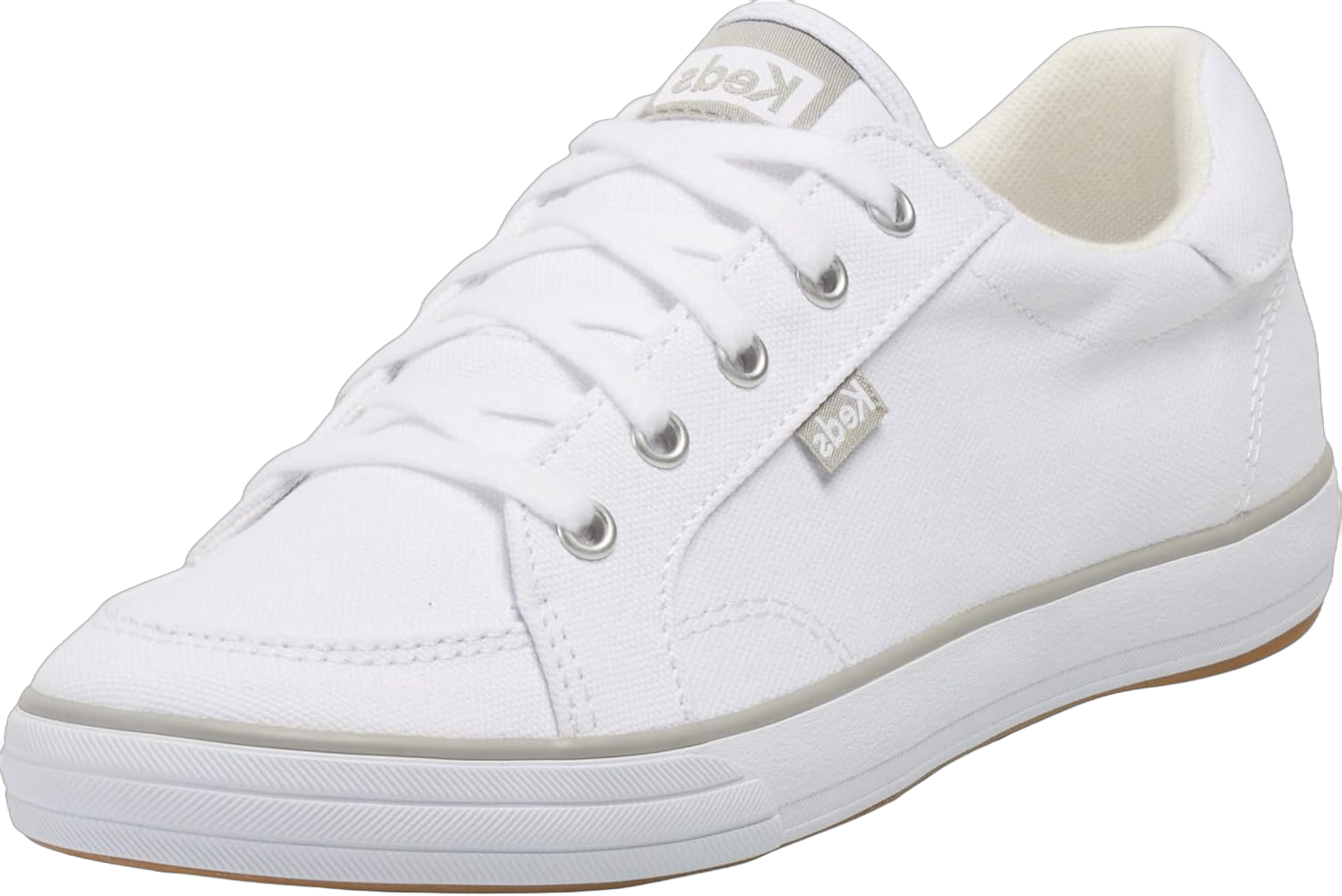 Keds Women's Center III Canvas Lace Up Sneakers 7 White Canvas