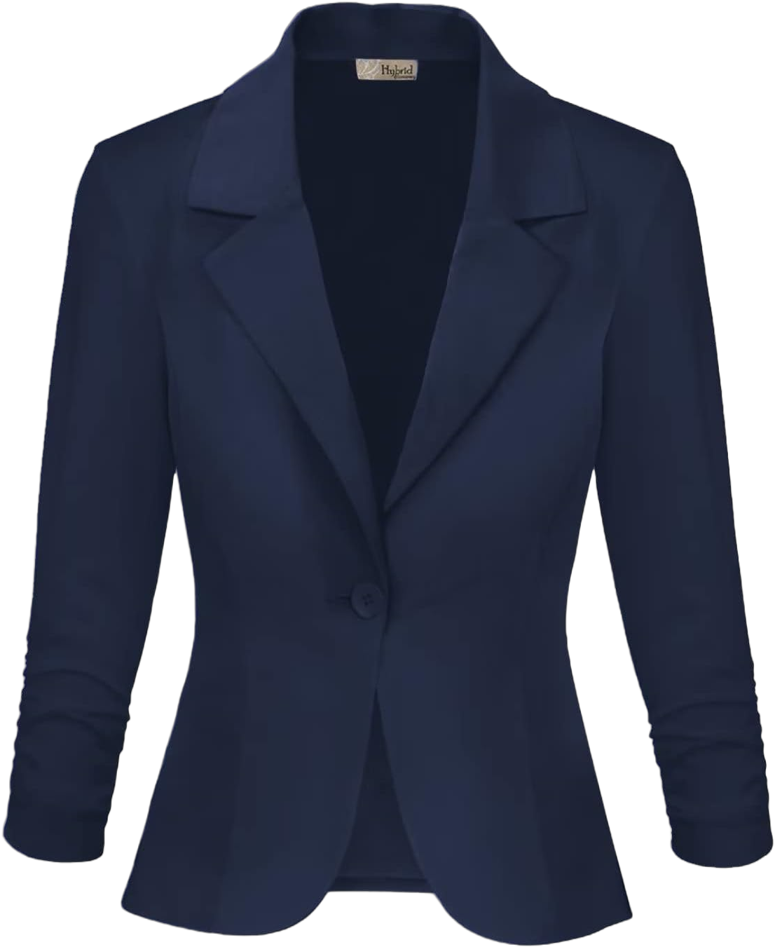 Hybrid & Company Women's Lightweight Casual Work Office Stretch Ponte Cardigan Blazer Jacket Made in USA X-Large Navy