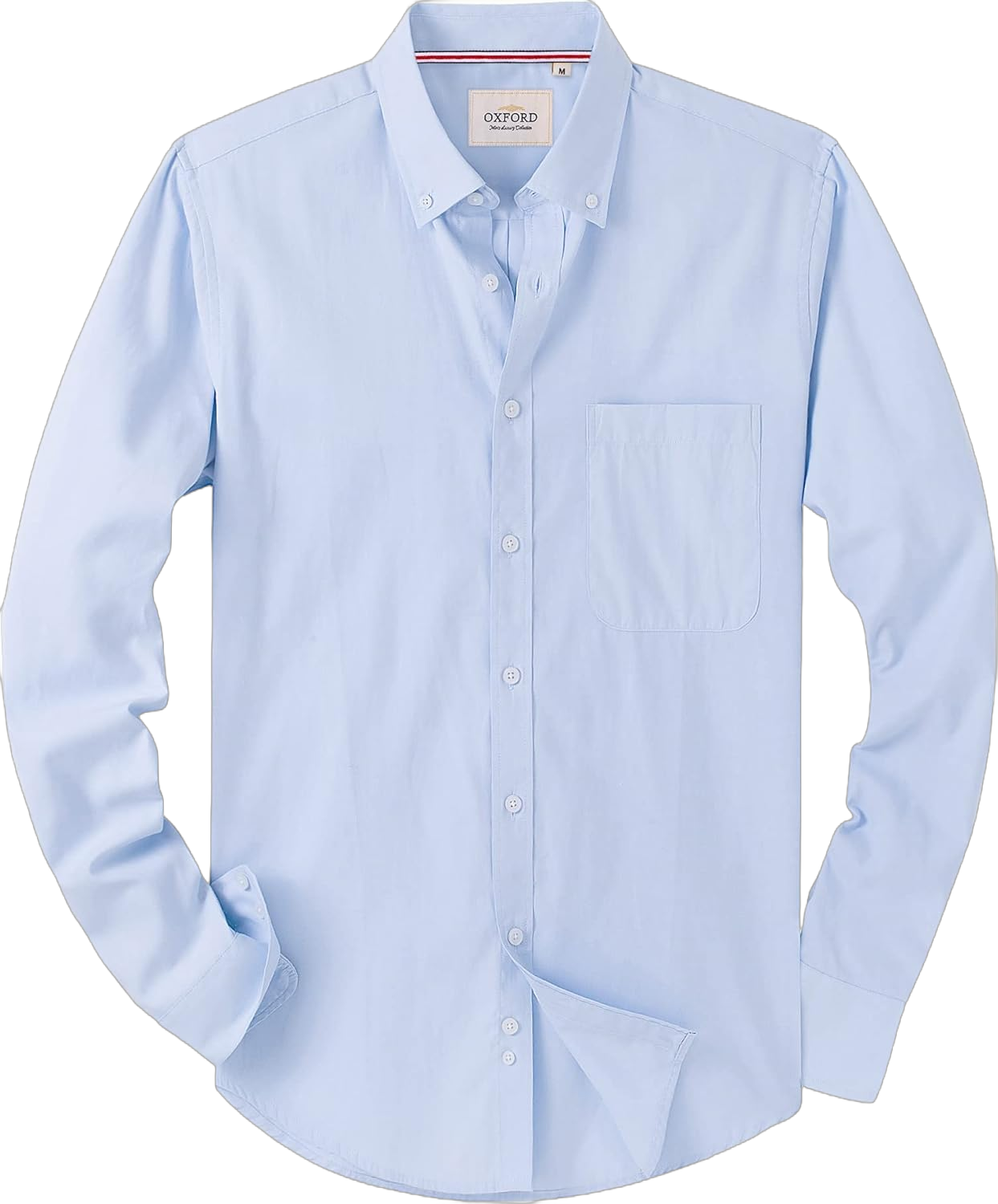 Alimens & Gentle Mens Solid Oxford Shirt Long Sleeve Button Down Shirts with Pocket Light Blue 6-7 Years