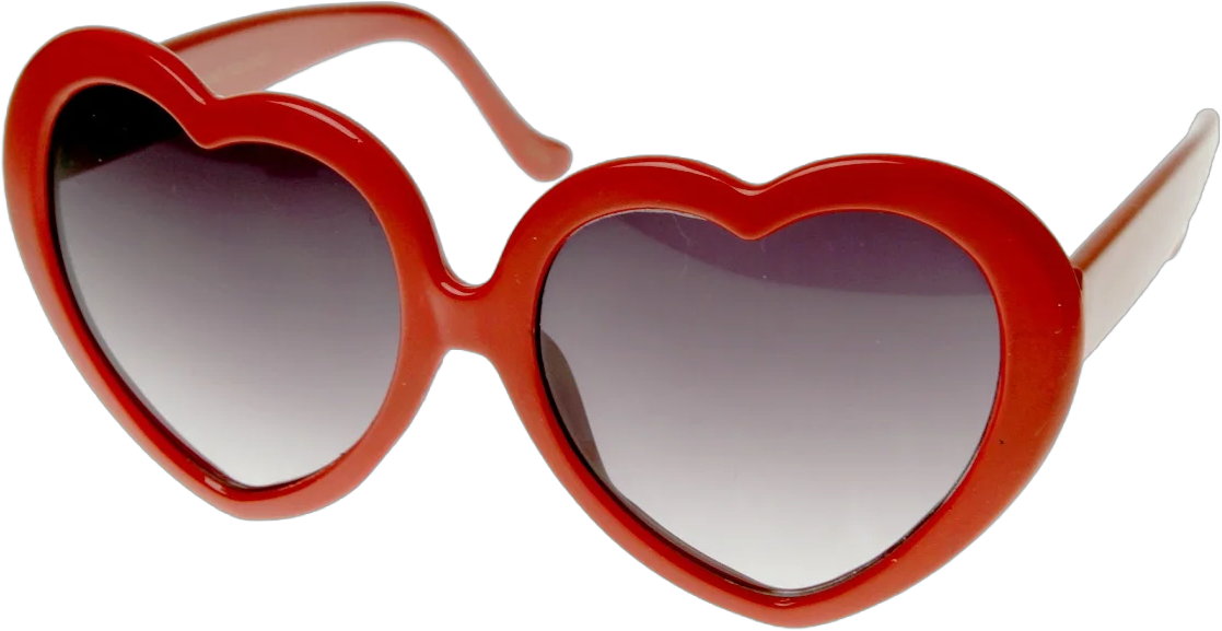 zeroUV Female Large Oversized Womens Heart Shaped Sunglasses Cute Love Fashion Eyewear (Red) - mm