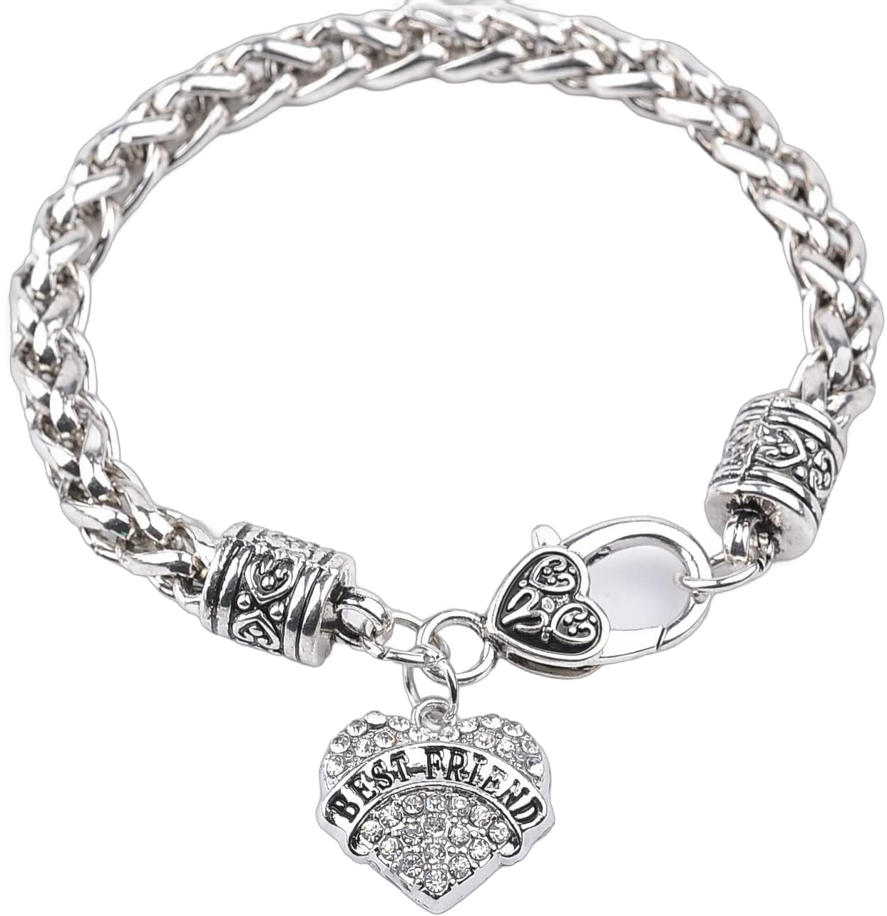 Family Members Heart Bracelets Silver Vintage Carved Chain Bracelets, Charm Bracelet Gifts for Women Mom/Daughter/Grandma/Sister