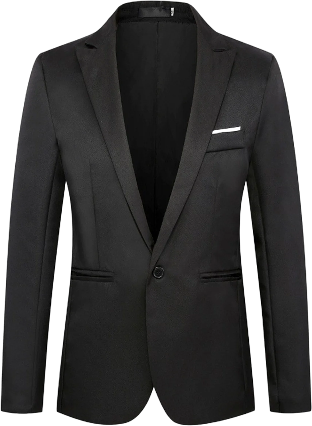 Clearance! Hontri Mens Suit Slim Fit One Button Solid Tuxedo Blazers Jacket Business Suits Wedding Party Homecoming Suits for Men Suits for Men Black L