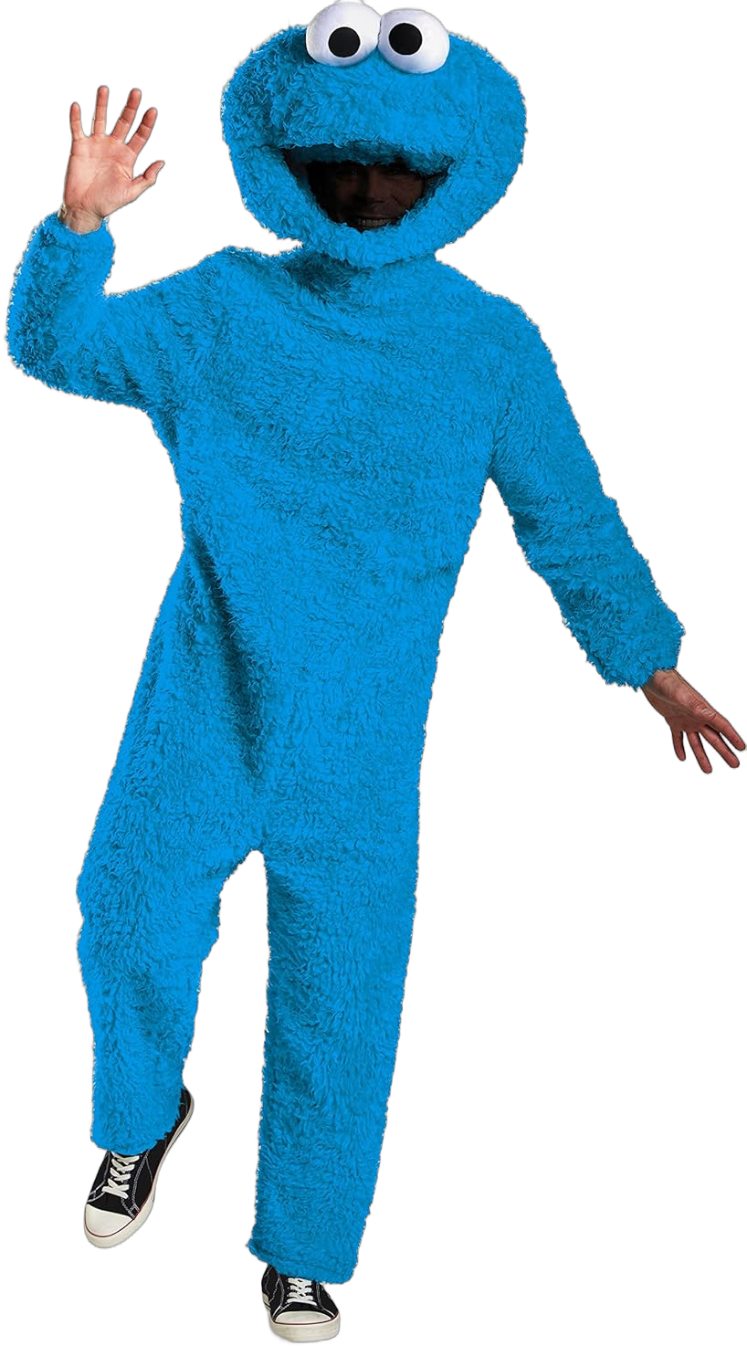 Disguise Men's Full Plush Cookie Monster Prestige Adult Costume XX-Large (50-52) Blue