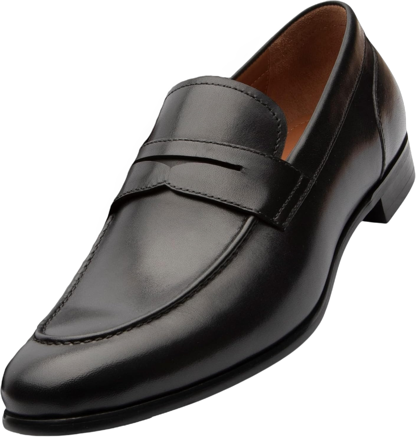 Dunross & Sons Mens Loafer Shoes. Leather Penny Loafer for Men, Slip-On Formal Business Shoes. 11.5 Brookes Black