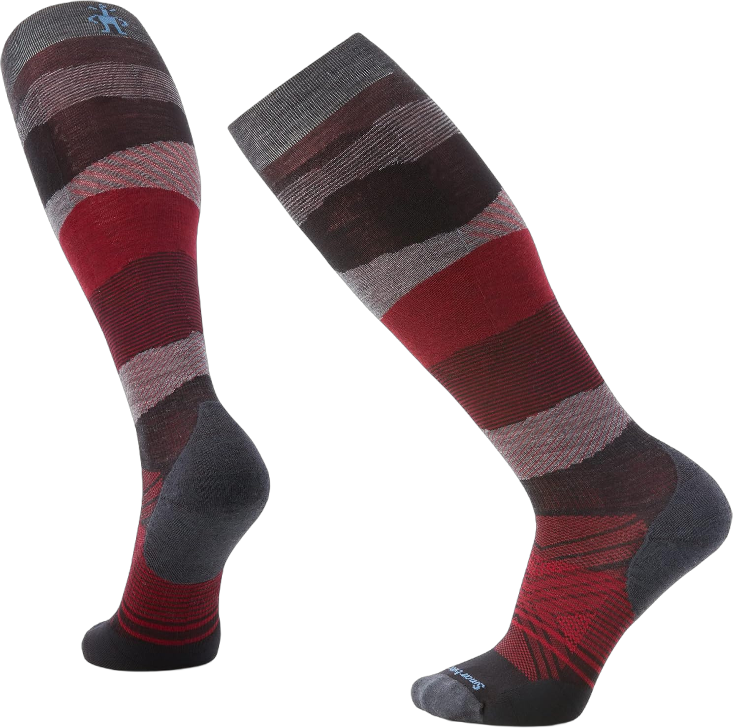 Smartwool Ski Pattern Targeted Cushion Merino Wool Over The Calf Socks For Men and Women X-Large Charcoal