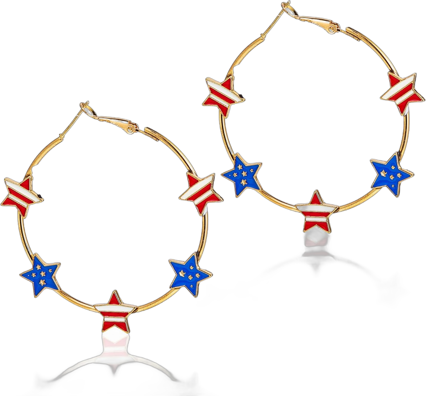 USA American Flag Earrings,Acrylic Sunflower Butterfly Donut Cake Gnome Earrings,Cute National Flag 4th of July Independence Day Dangle Earrings for Women gold hoop