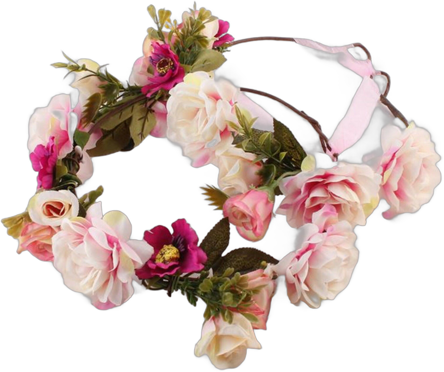 Women Girl Mum daughter Pink Flower Party hair head headband Crown Garland PROP