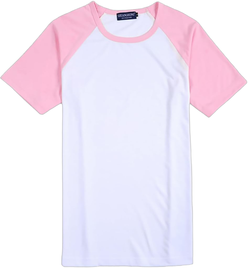 190 Grams Women & Men AB Cotton Yarn Round-Neck Raglan Short Sleeve T-Shirt Custom Logo Summer Casual Top Medium Pink