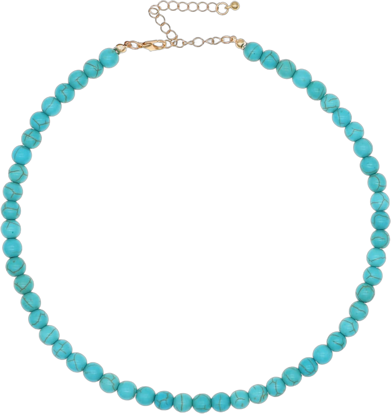 Handmade Natural Semi Precious Stone Necklace For Women Beaded Strand Choker Necklace Stone Size 8mm Length 15 Inches Turquoise