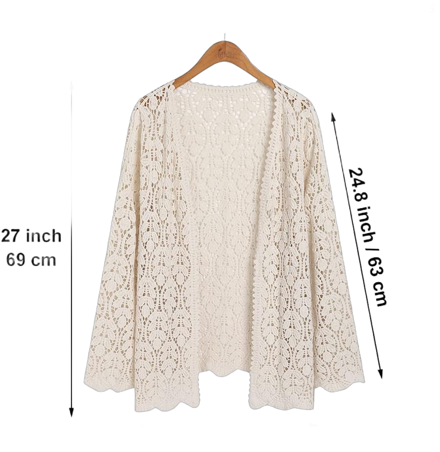 Women's Cardigans Long Sleeve Lightweight Sweater Vintage Cardigan Thin Coats Outerwear One Size Beige