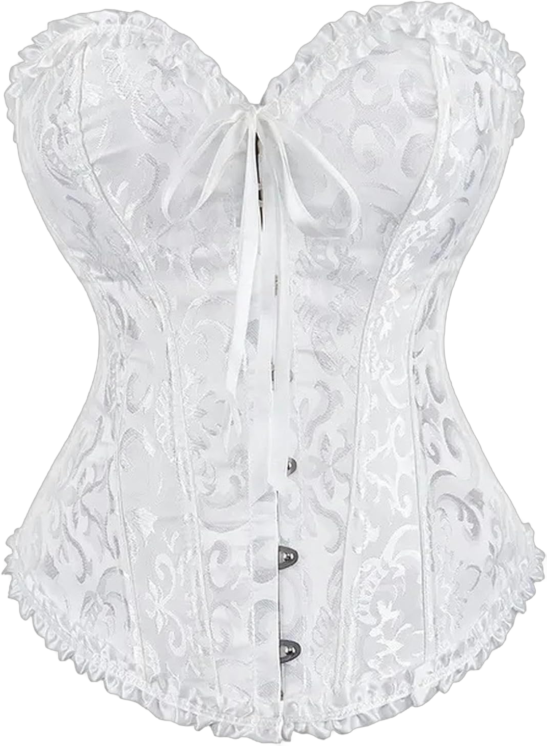 HAAR Slim Fit Bustier Top Punk Korset Women Lingeries Dance Wearing Costumes Floral Lace Boned Corsets And Bustiers Large White