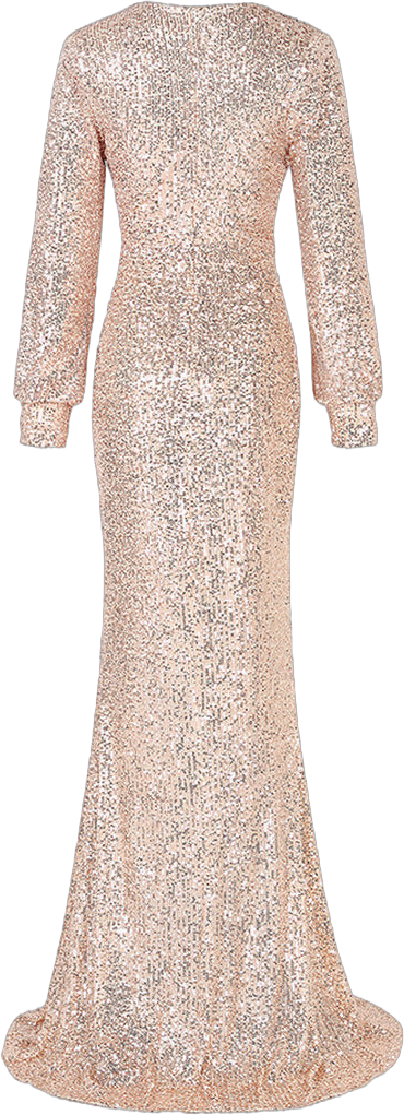 Top Quality Luxury Sequins Evening Gown Dress Elegant Women V-neck Split Mermaid Dresses