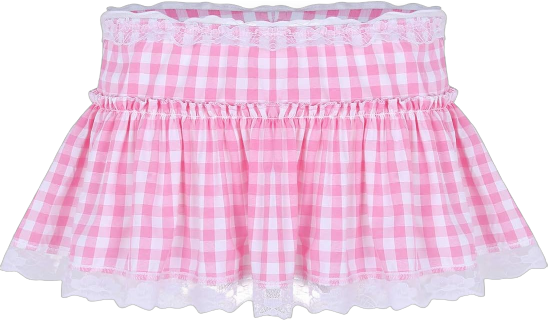 YiZYiF Women's Pleated Short Plaid Gingham Costume Dress Sissy Schoolgirl Cosplay Mini Skirt X-Small Pink