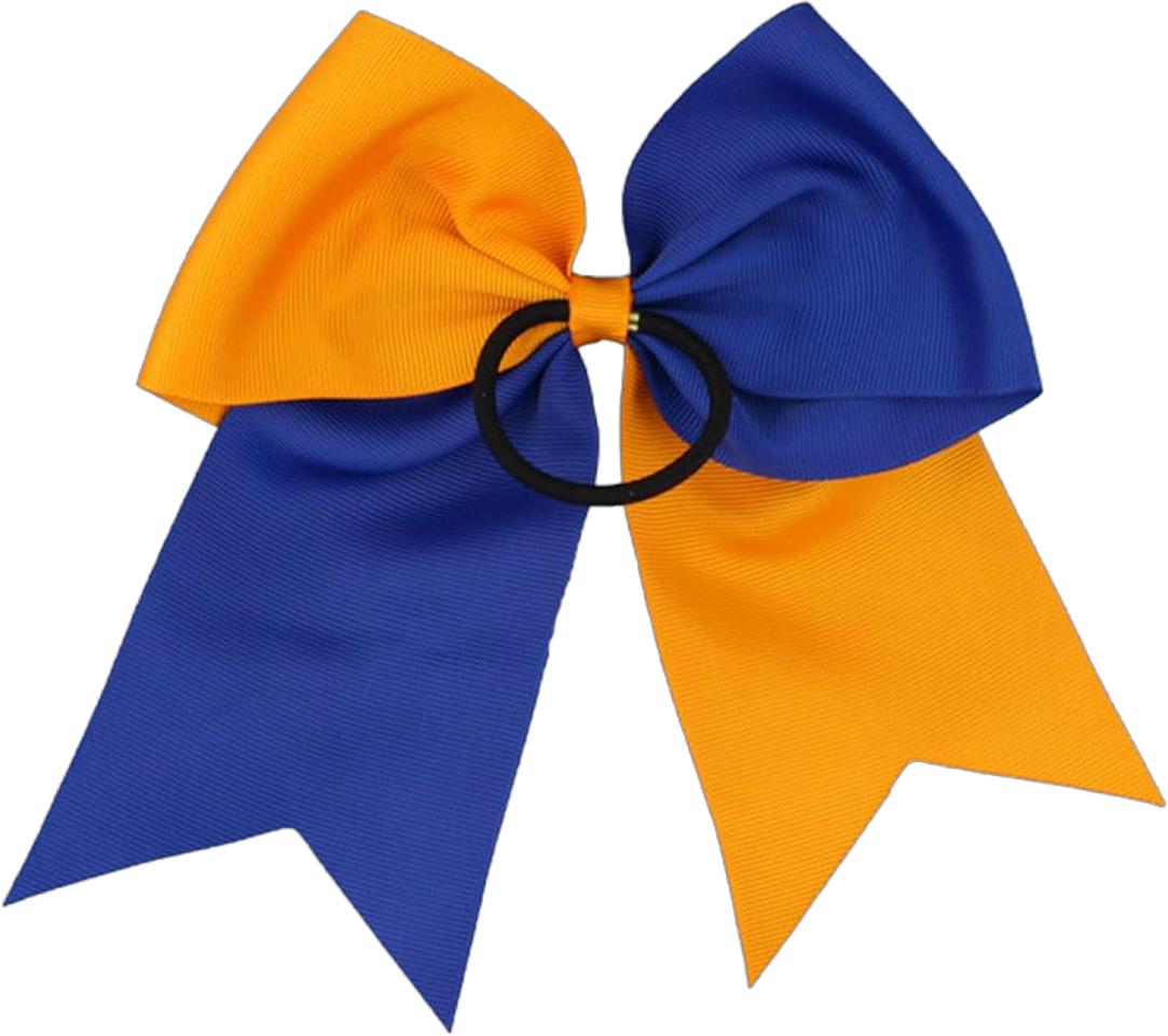 Women Teen Girls Large Cheer Hair Bows Elastic Hair Tie Accessories Big Hair Bow Ponytail Holder (Orange+Navy)