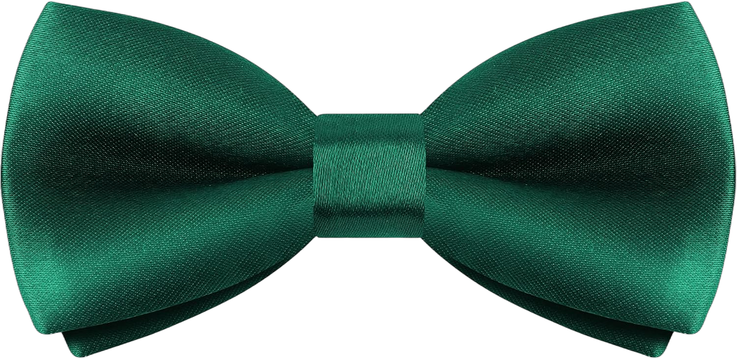 YASUOA Kids Bow Tie, Boy's Pre-tied Bow Tie Adjustable Neck Bowtie Classic Solid Bow Tie for Party Dark Green Polyester Silk