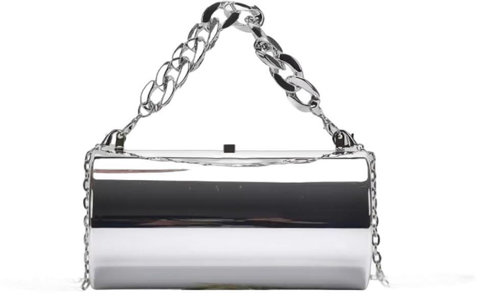 Acrylic Evening Bag for Women Crossbody Handbag with Chain Strap Stylish Hobo Tote Bag Clutch Purse Top Handle Bag Silver