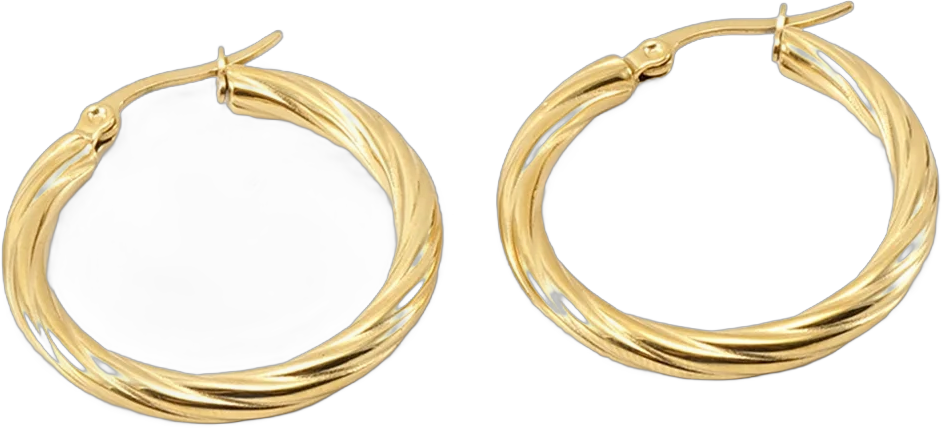 AUNOOL Gold Hoop Earrings for Women 14K Gold Plated Hoops Hypoallergenic Twist Earrings Jewelry