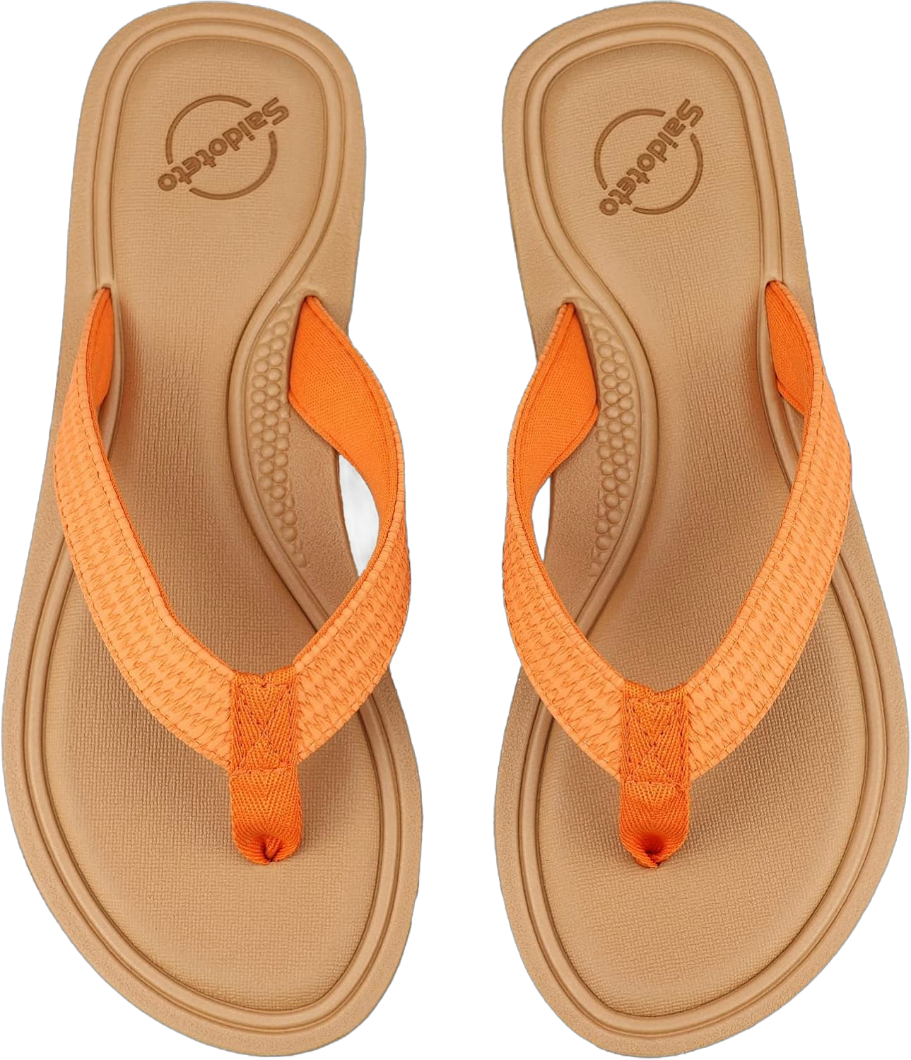 Saidoteto Women's Flip Flops Flat Sandal Casual Summer Thongs Comfort Slip-on Sandal Beach Wear 11 Orange