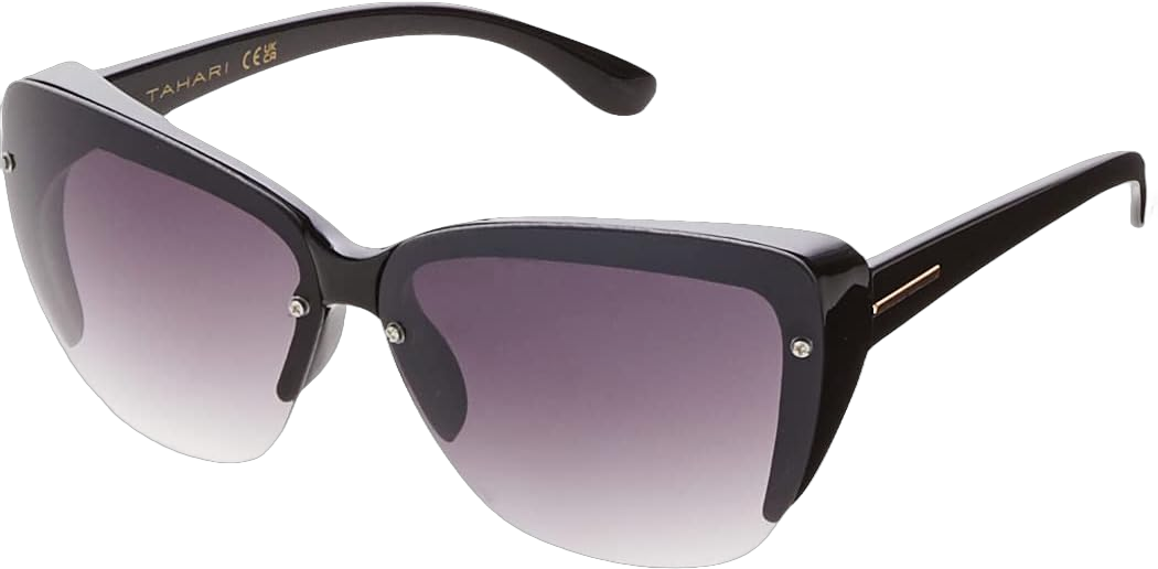 TAHARI Th705 Stylish 100% Uv Protective Women's Cat Eye Sunglasses. Elegant Gifts for Her, 65 Mm Black 65 Millimeters