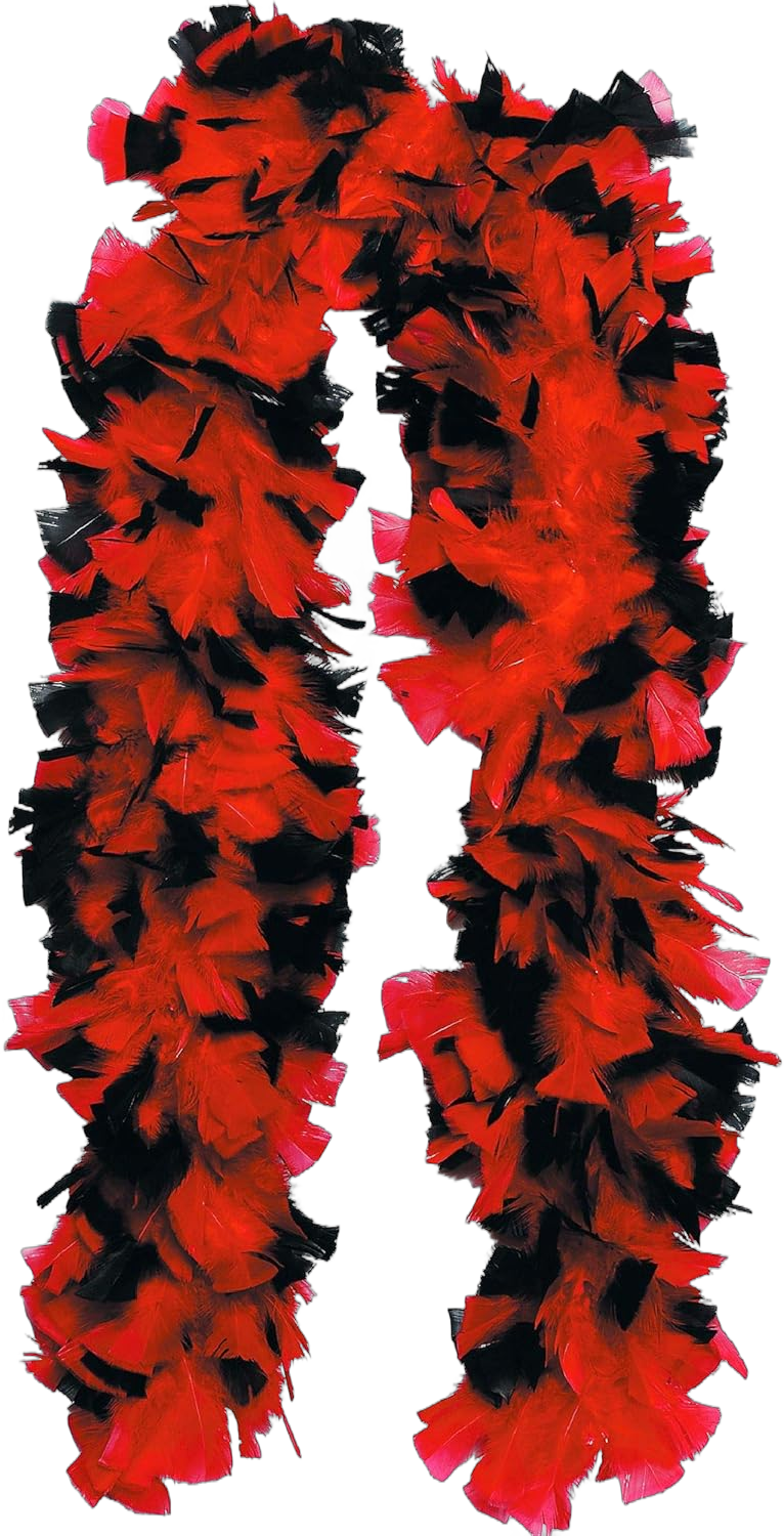 Amscan womens Stunning Red & Black Feather Scarlet Deluxe Boa - 72" - Perfect for Parties Pack of 1 Red and Black