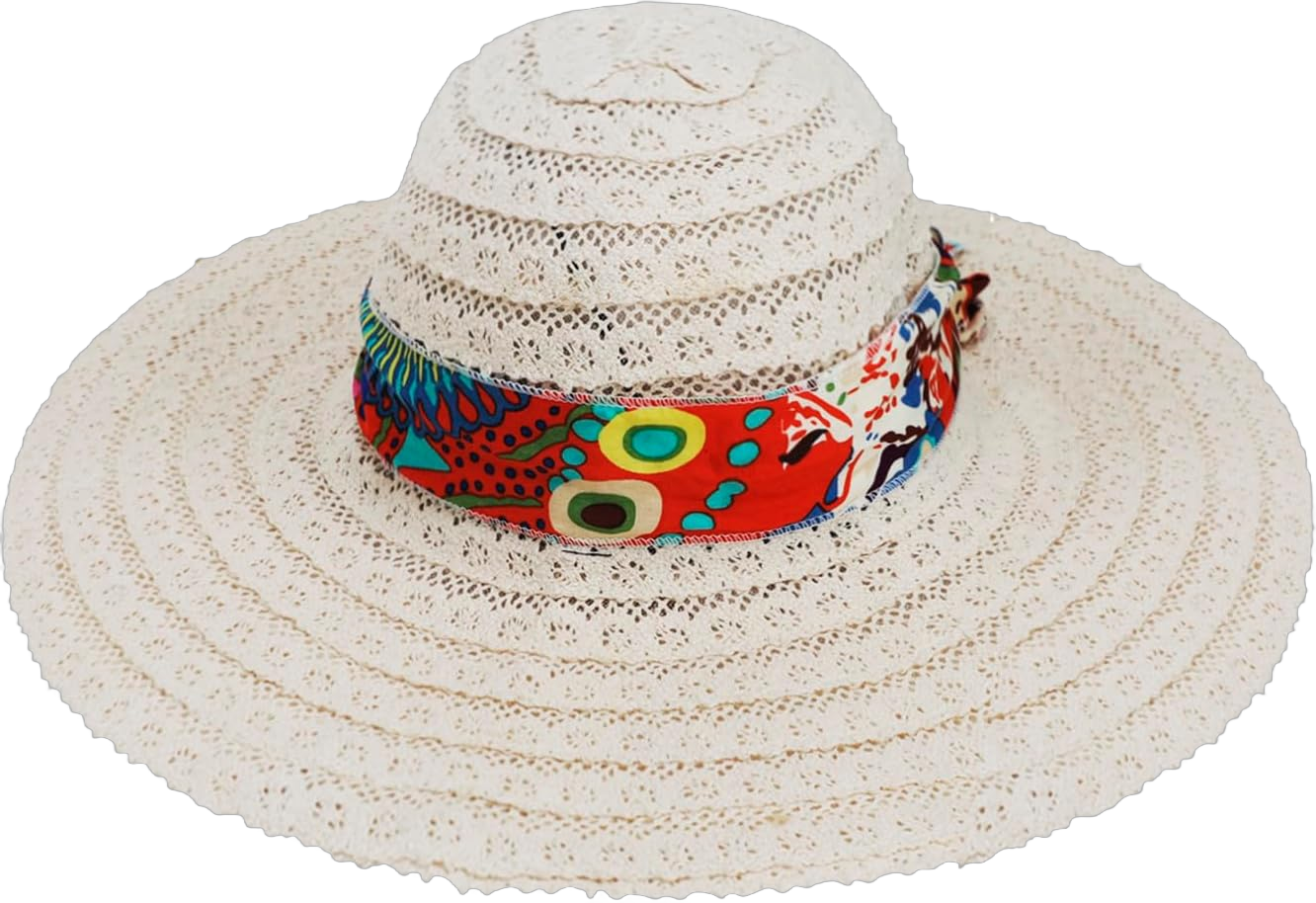 PURFUN Wide Brim Boho Straw Hat for Women Girls, Chic Floral Ribbon Floppy Sun Hat Summer Roll Up Straw Hat Travel Beach Caps