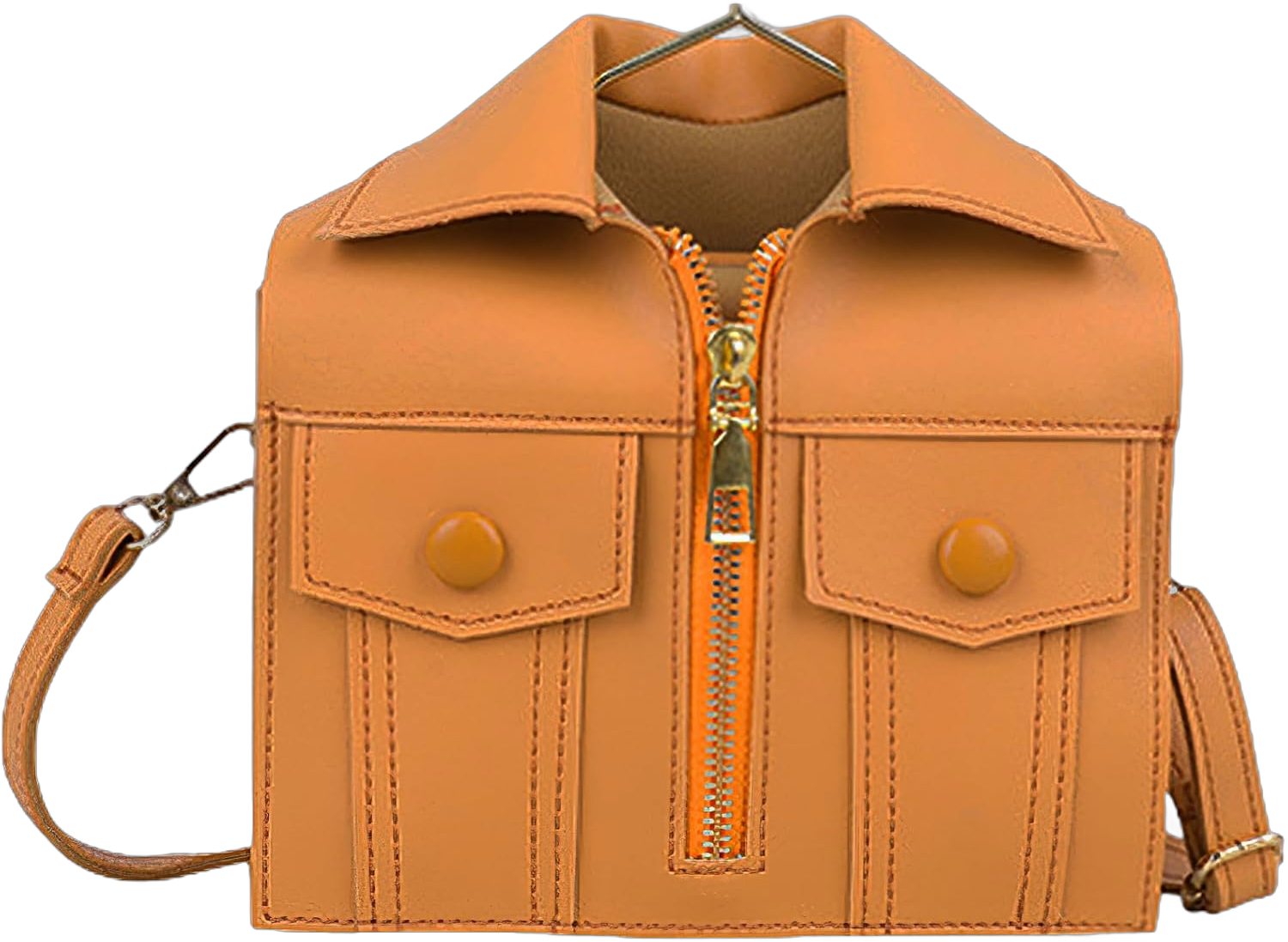 Women's Shirt-Shaped Purse Novelty Shoulder Bag Unique Clutch Handbag Funny Leather Crossbody Tote Satchel Orange