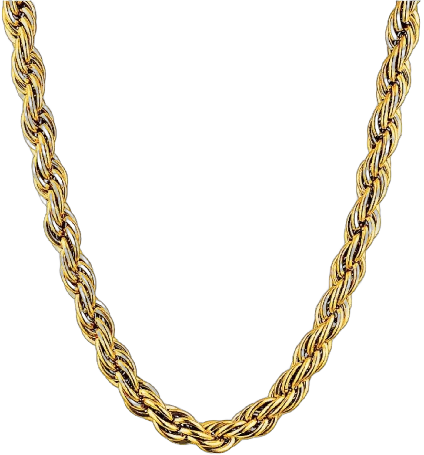 18K Gold Plated French Rope Twist Chain Necklace (two styles), Vintage Minimalist Style, Bold Chunky Chains, Women Jewelry Wide