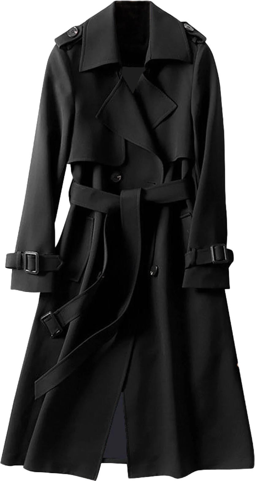 Outfmvch Trench Coat For Women 2023 Winter Coats For Women Trench Windbreaker Fit Coat Solid Long Slim Jacket Womens Winter Coats Black 3Xl