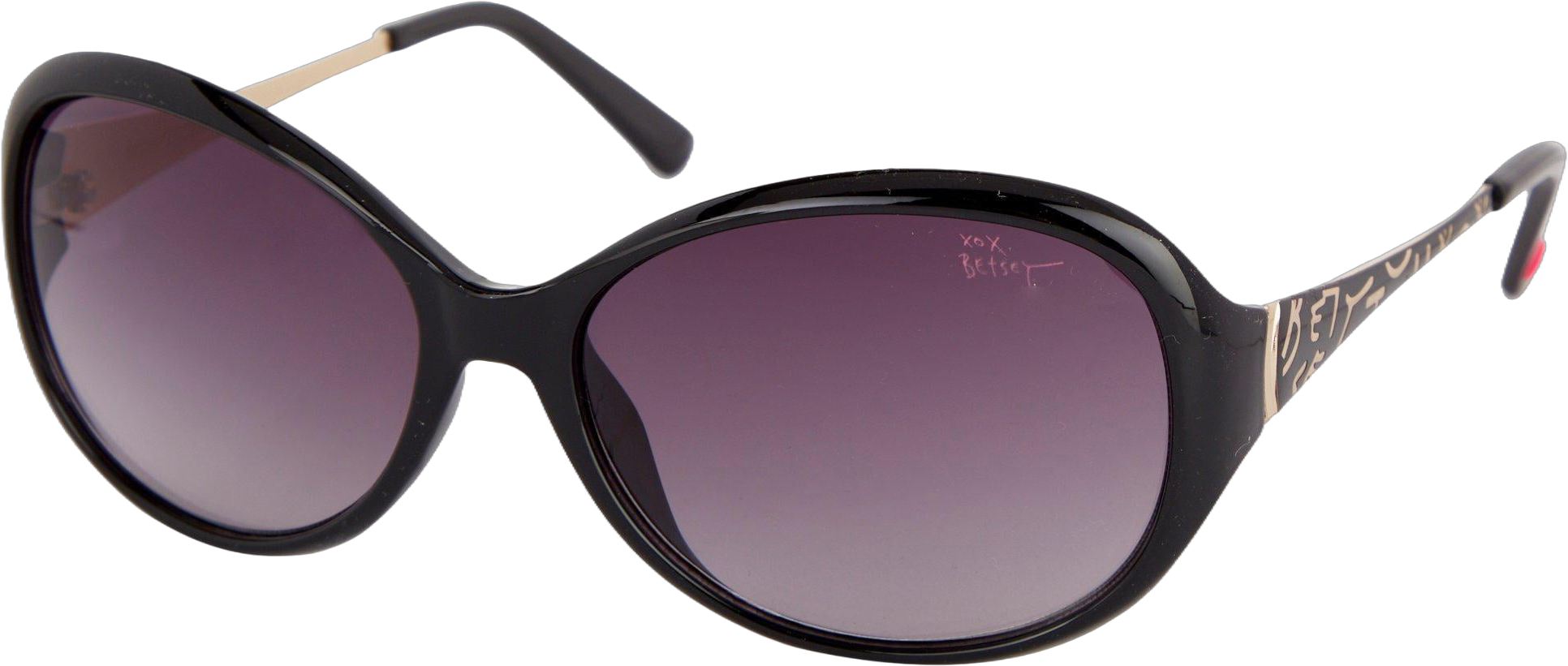 Betsey Johnson Women's Oversized Oval Black Sunglasses