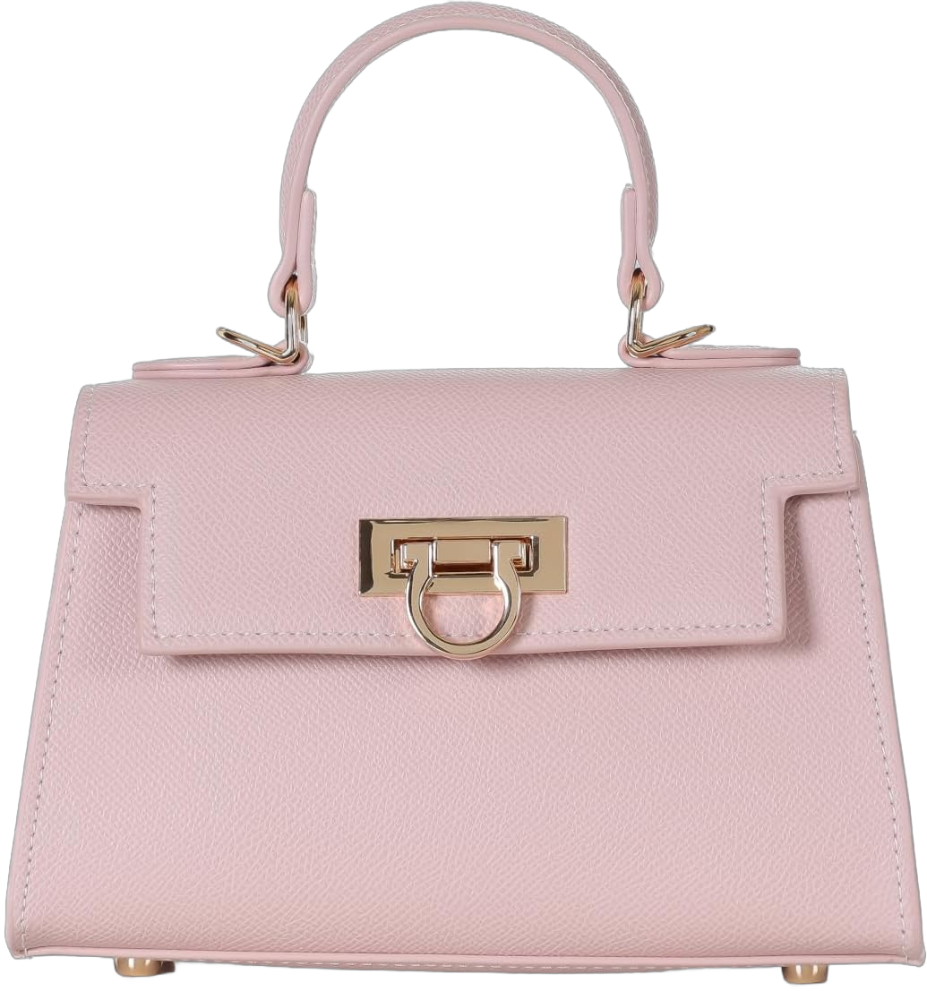 Layla Mini Women’s Top-Handle Handbags – Luxury Crossbody Purse Shoulder Bag for Women – Leather Handbag, Detachable Strap Pastel Pink