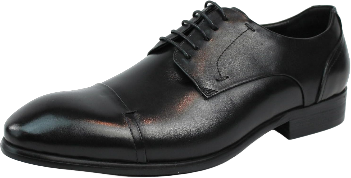 Men's Exclusive Genuine Leather Cap Toe Lace Up Oxfords Dress Shoes 9.5 Black