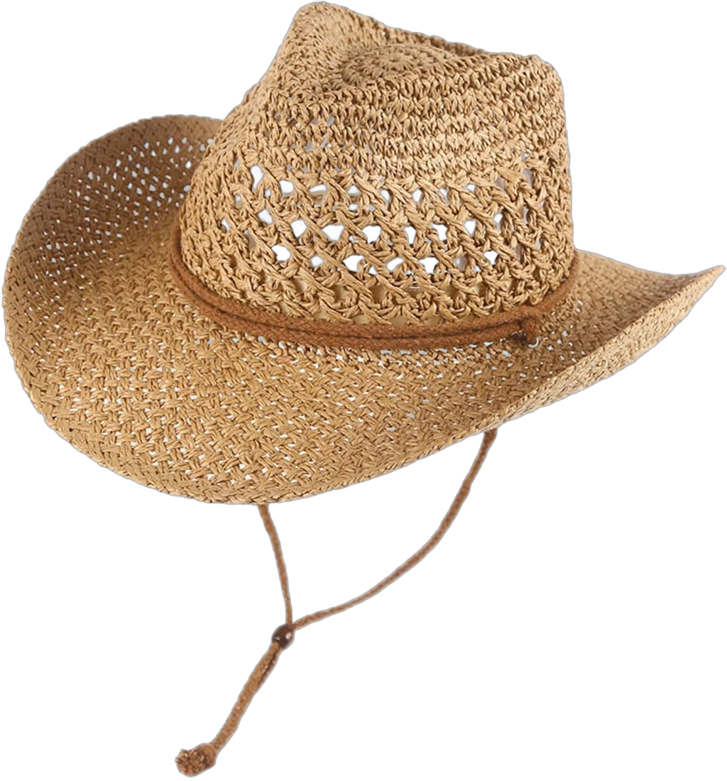 Western Straw Cowboy Hats Wide Brim Cowgirl Hat Sun Hat Holiday Party Foldable Vacation Beach Sun Hat for Women/Men Khaki One Size