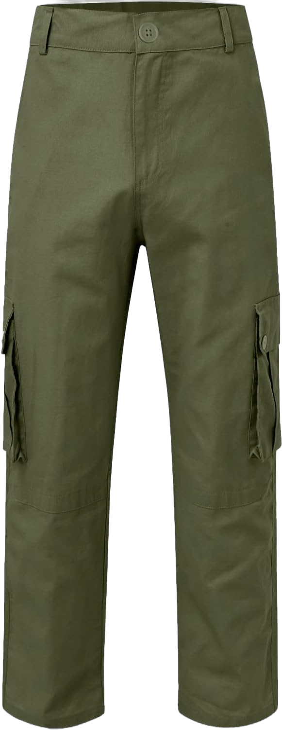 Men's Cargo Pants Relaxed Fit Stretch Straight Leg Sport Pants Athletic Joggers Pants Casual Sweatpants with Multi Pockets Army Green Medium