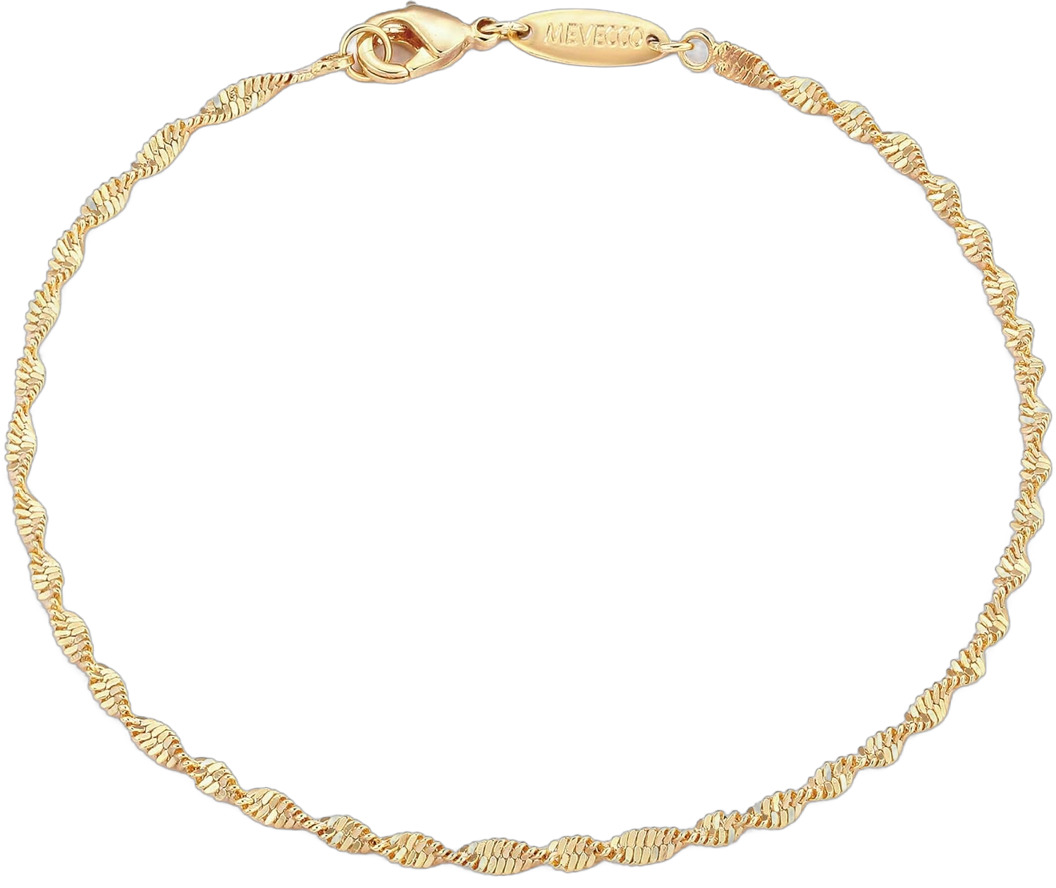 MEVECCO Gold Rope Chain Bracelets,14K Gold Plated Handmade Cute Thin Dainty Bracelet for Women