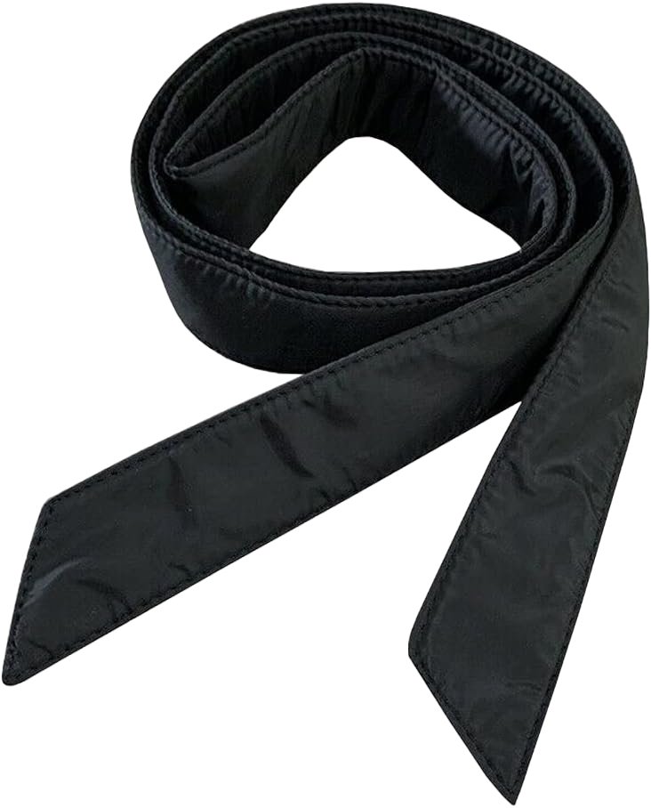 Tong Gu 1X Women Cotton Puffer Ribbon Sash Belt Waistband for Down Coat Matte Black